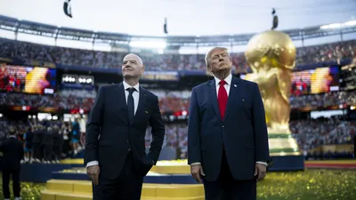 Gianni Infantino en Donald Trump tijdens het WK