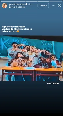 In de beelden is te zien hoe ze als volleerd presentatrice een programma afsluit.