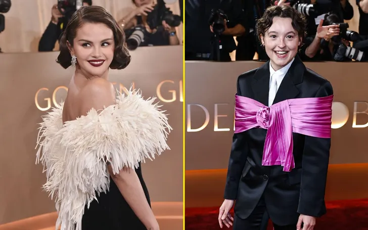 Selena Gomez en Bella Ramsey op de red carpet bij de Golden Globes 2026