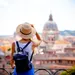 Vrouw/toerist op vakantie in Italië toeristen