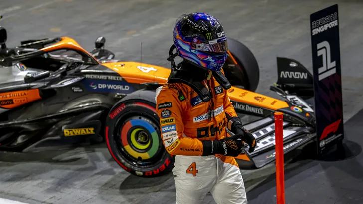 Lando Norris na zijn winst in Singapore