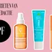 Drie favoriete SPF-producten van de redactie op roze achtergrond