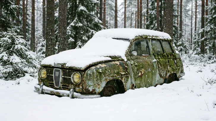 Zweedse monteur wekt zeldzame Saab 95 tweetakt na 55 jaar stilstand in het bos weer tot leven