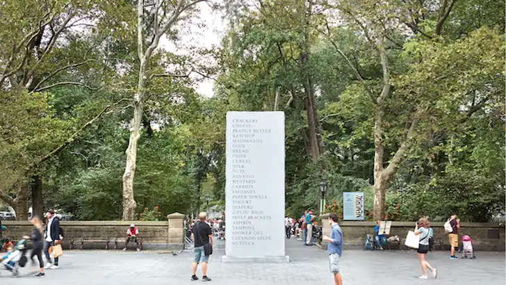 Een boodschappenlijstje heeft zijn eigen standbeeld