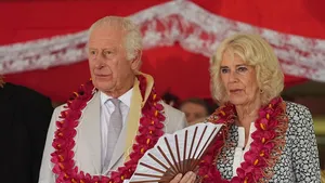 Koning Charles en koningin Camilla bij hun tour in het najaar van 2024.