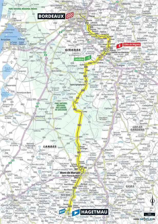 Map parcours etappe 7 Tour de France 2026