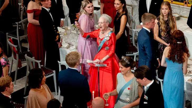 Princess Ingrid-Alexandra of Norway ,Queen Margrethe and Prince Christian attend Prince Christian of Denmark his 18th birthday with a Gala Dinner at Christiansborg Palace