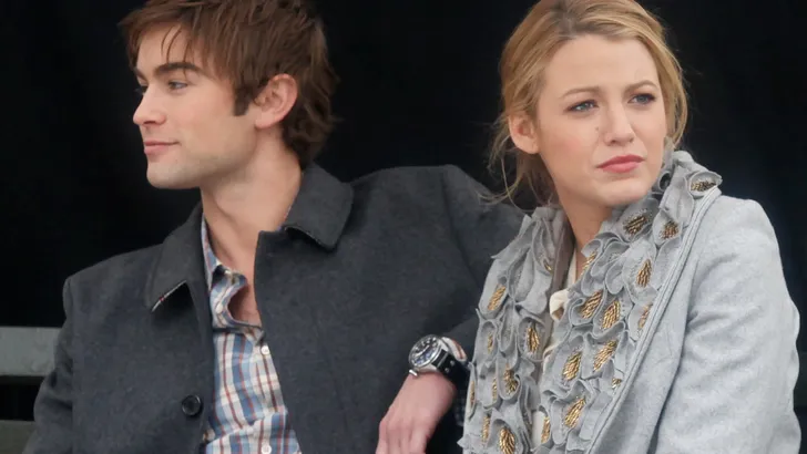 Chace Crawford and Blake Lively filming 'Gossip Girl'