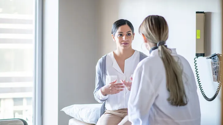 Female patient at doctor's office