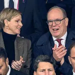 Princess Charlene and Prince Albert together at the Rugby World Cup Final