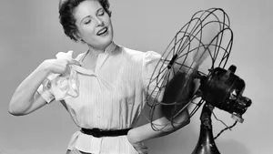 1950s WOMAN COOLING opvliegers