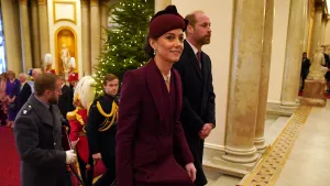 Prinses Kate en prins William bij het staatsbezoek van de Emir van Qatar, december 2024.