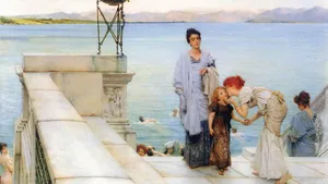 Alma-Tadema, 1870, moeder kind kus