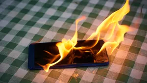 Oververhitte telefoon.