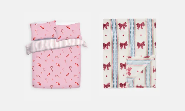 Beddengoed van Primark met strikken en zoete tinten.
