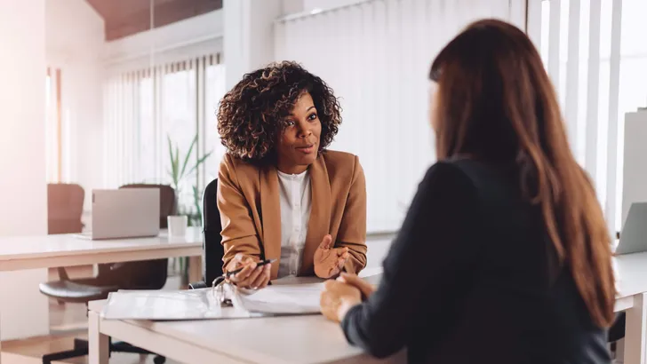 Young woman doing a job interview