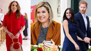 Vorstelijk fit: zo houden royals hun gezondheid in de gaten. – Drieluik foto's: links koningin Rania van Jordanië, midden koningin Máxima en rechts Meghan Markle en prins Harry.