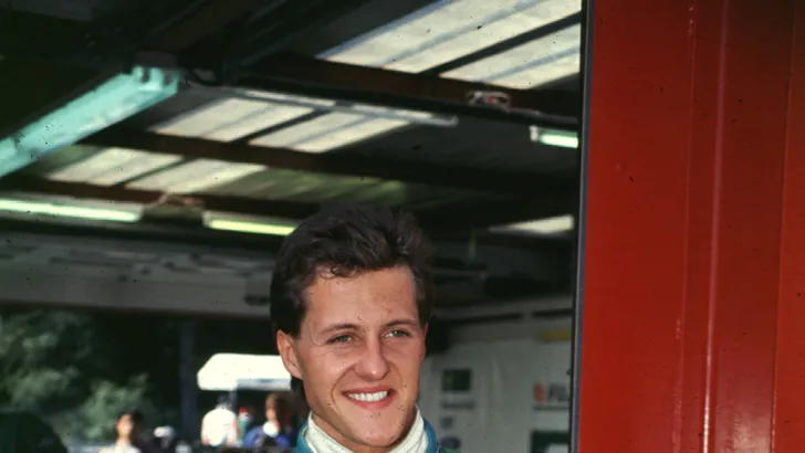 Michael Schumacher voor Jordan in de Grand Prix van België