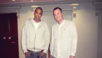 Saul van Stapele (r) met Jay-Z