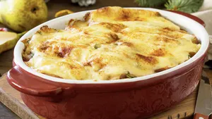 Aardappelgratin met peer