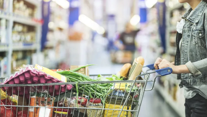 Shopping at supermarket, shopping concept