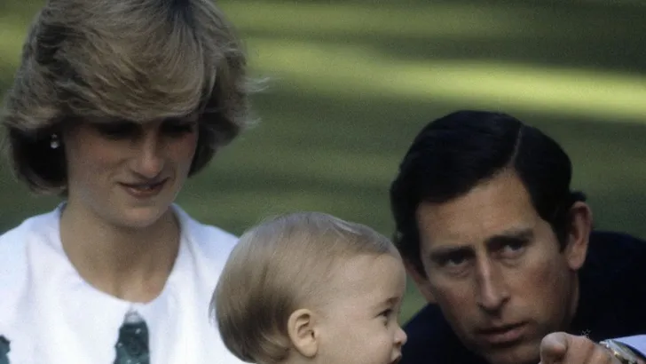 prinses Diana, baby Willliam en Charles