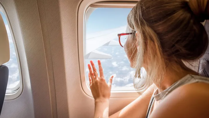 Woman in the airplane