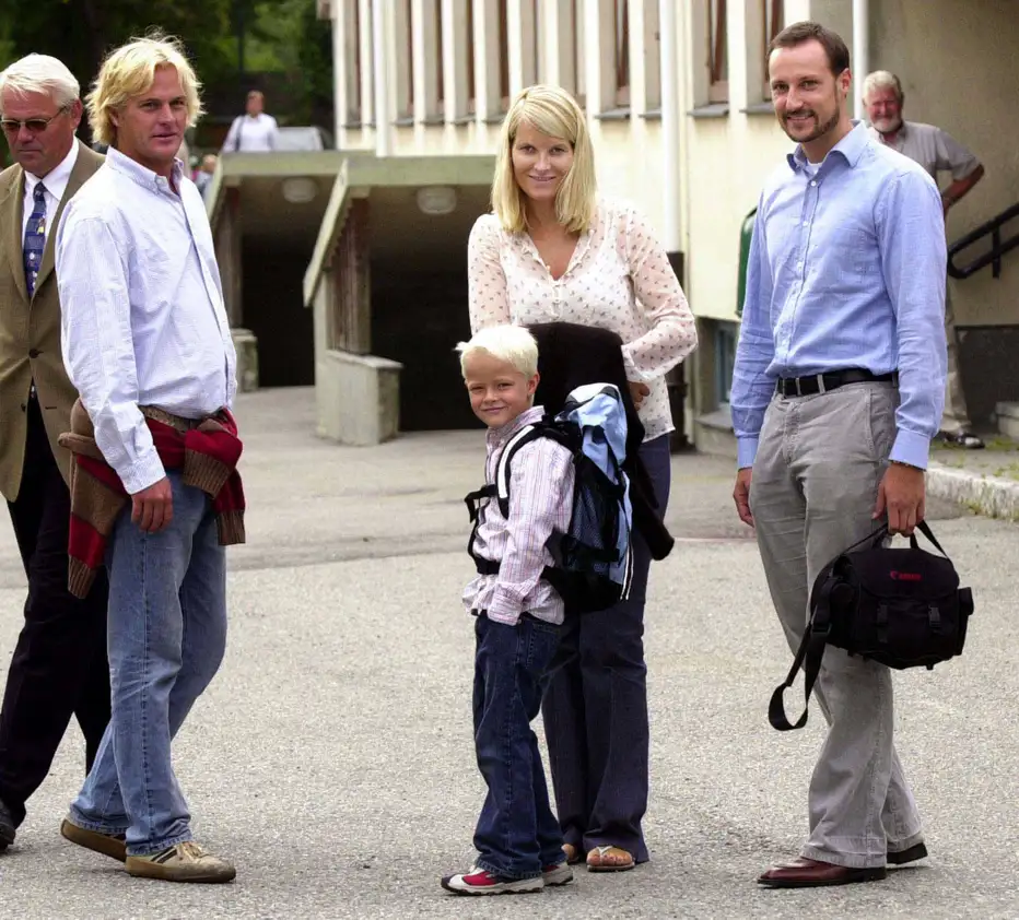 De eerste schooldag van Marius Borg Høiby, 2003.