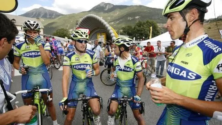 Liquigas is compleet en bedankt Danilo Di Luca