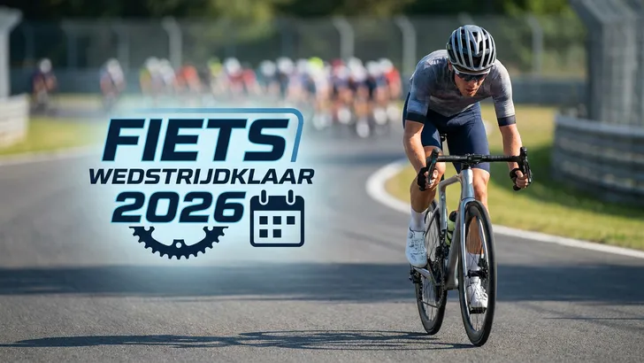 Man die op een racefiets fietst met de focus op het stuur en voorwiel om de nieuwe UCI-regels voor 2026 te illustreren.