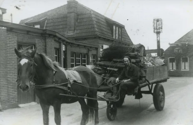 Schillenboer Peihak in de Grote Dijkstraat in Spijk, 1950-1955