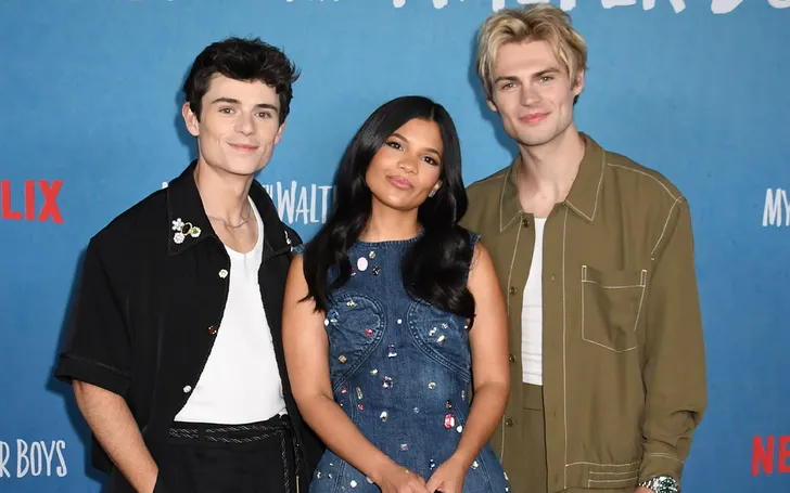Ashby Gentry, Nikki Rodriguez en Noah LaLonde op de première van My Life with the Walter Boys