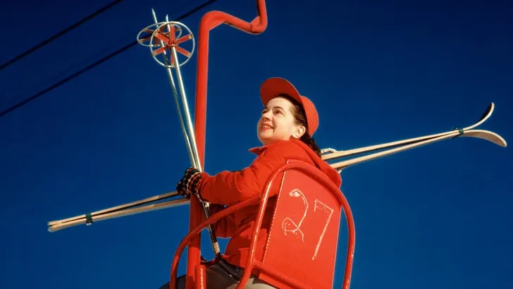 vrouw wintersport 1950