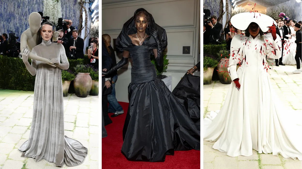 Jordan Roth in Robert Wun, Anok Yai in Balenciaga en Naomi Osaka in Robert Wun bij het Met Gala 2026.