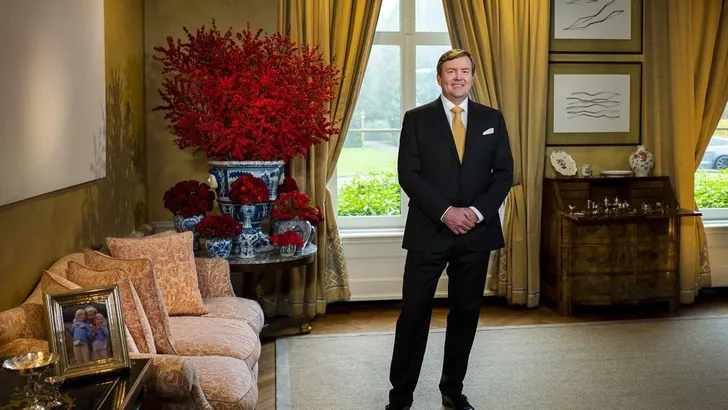 Aha: dus dát is dat witte schilderij achter Willem-Alexander