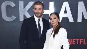 David en Victoria Beckham bij de première van de documentaire 'Beckham'.