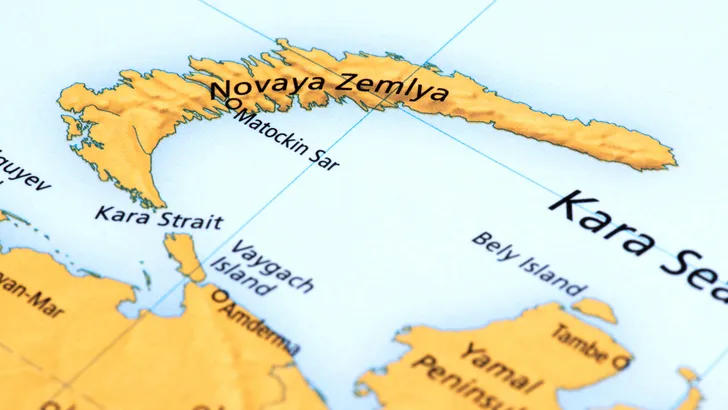 Novaya Zemlya op de kaart