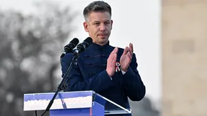 Hongaarse oppositieleider Péter Magyar.