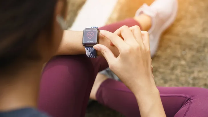 close-up sport women check on her smart watch