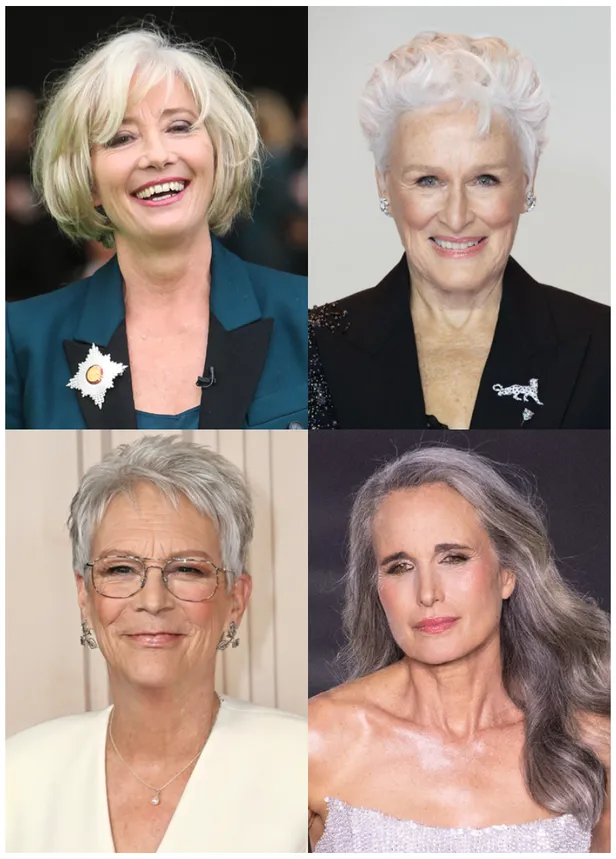 Portretten van Emma Thompson, Glenn Close, Andie MaCDowell, Jamie Lee Curtis.
