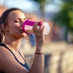 Woman drinking protein shake