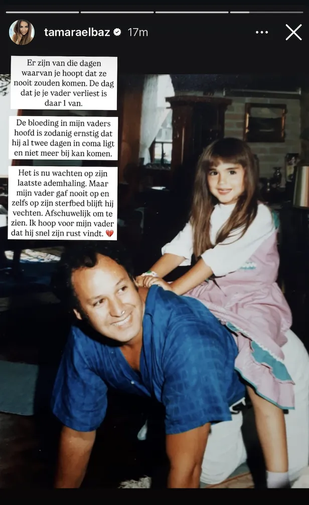 Tamara als kind met haar vader | Beeld: Instagram @tamaraelbaz