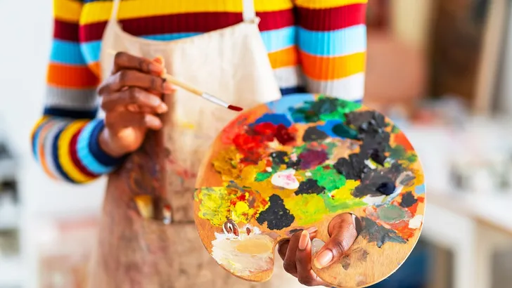 vrouw schilderen hobby palet hersenen