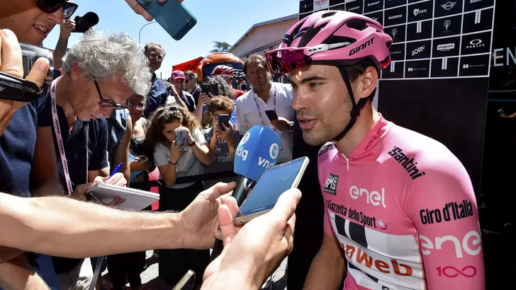Tom Dumoulin na vijftiende rit: "Baal niet echt van zes seconden tijdverlies"