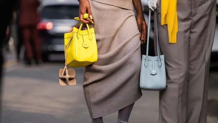 Milan, Italy - February, 21, 2024: woman wears Fendi Origami, fashion blogger outfit details