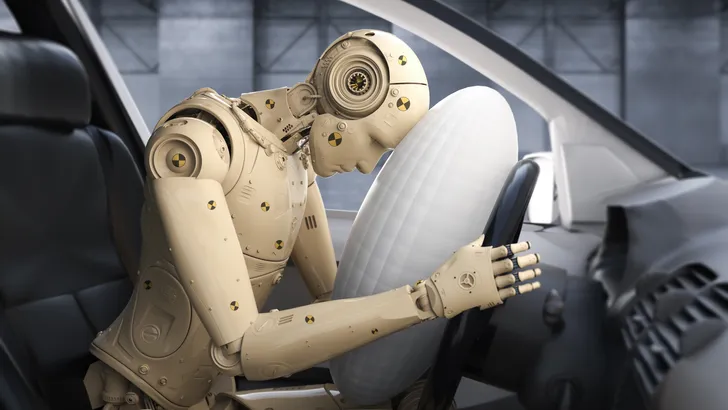 Deze airbag in je auto beschermt je niet tegen het stuur of de deur, maar tegen je eigen passagier