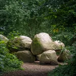 Old so-called hunebed (dolmen; stonegrave) in the province of Drenthe, Netherlands