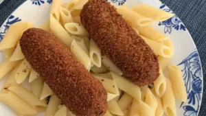 kroket met pasta