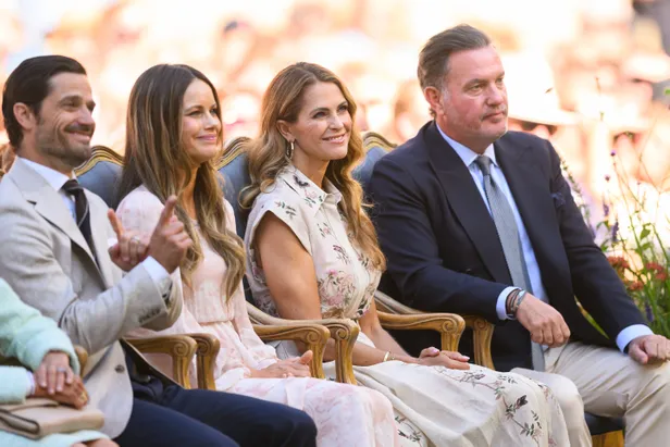 Prins Carl Philip, prinses Sofia, prinses Madeleine en Christopher O'Neill.