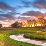 Creek with Blurred Clouds